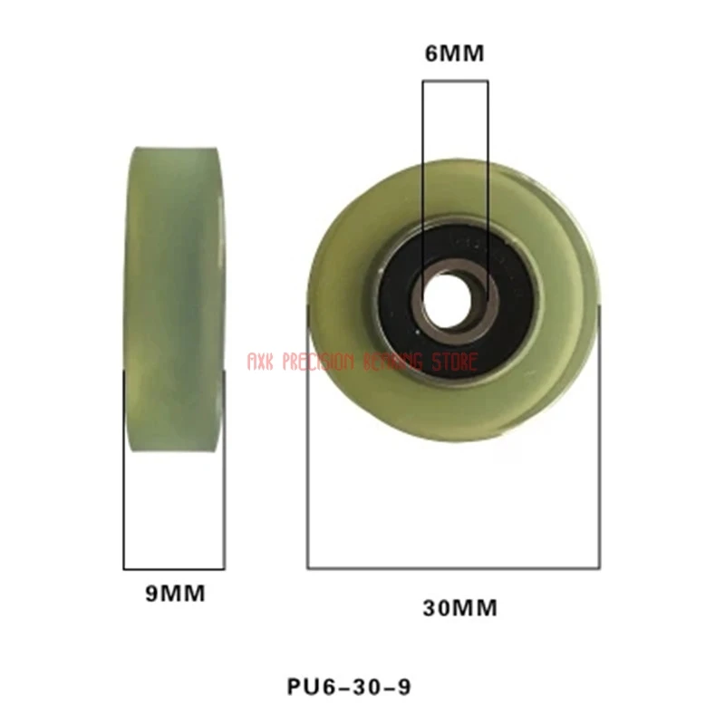 Hot Sale Promotion 10pcs 6*30*9 Rubber Coated Bearing Pulley Outer Diameter 30 Miniature 626 Plane Roller Wheel Pu