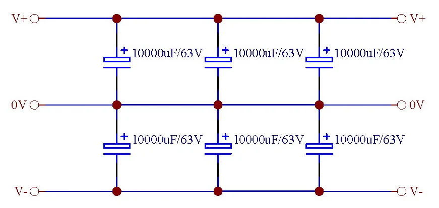 Capacitor Filter PCB, for Upgrade Audio Power Amplifier.
