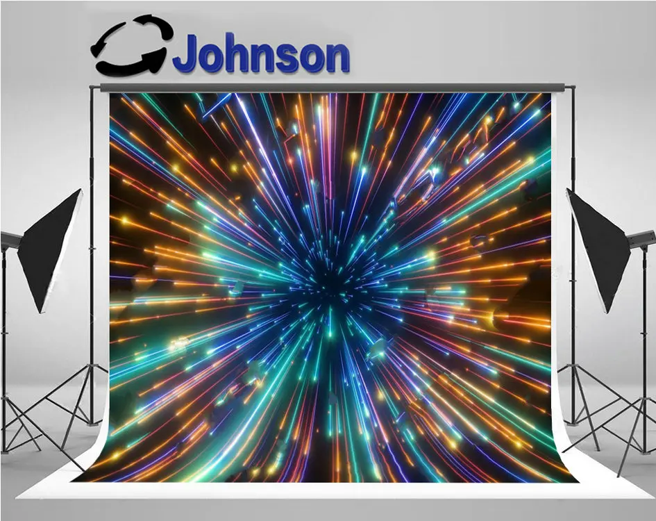 

Cosmic Blue Gold Fireworks Galaxy Stars Universe Light Neon Space background Computer print wall backdrops