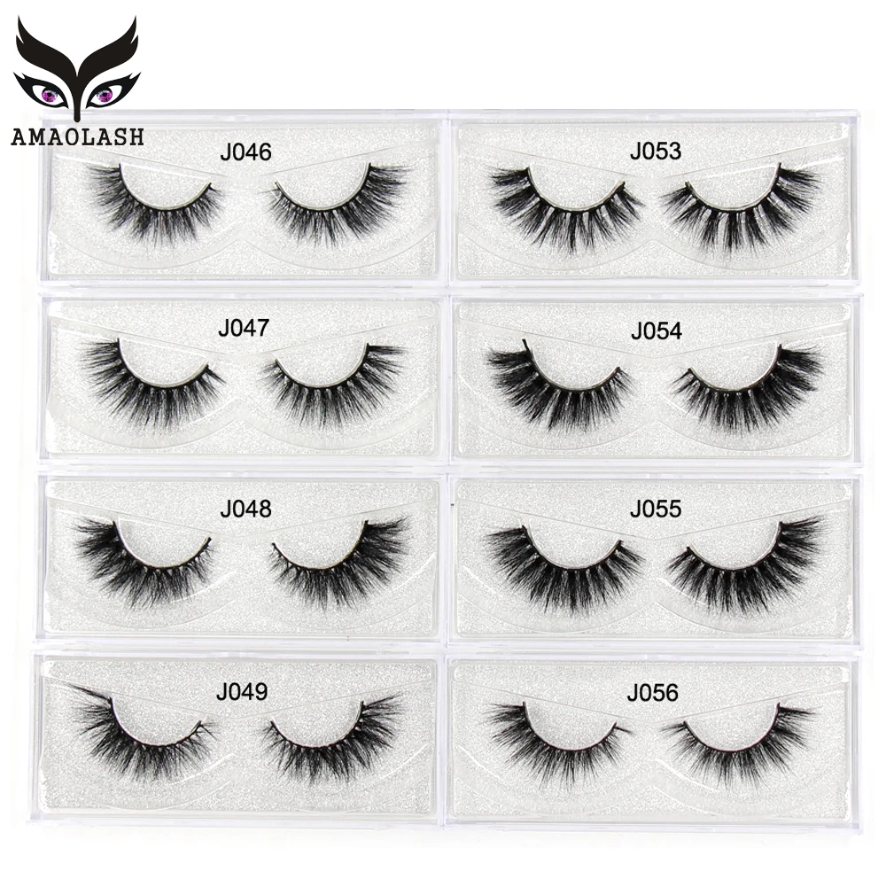 AMAOLASH 3D Mink Lashes 27 Styles Natural Thick Mink Eyelashes High Volume Cross False Eyelashes Makeup Eyelash Extension