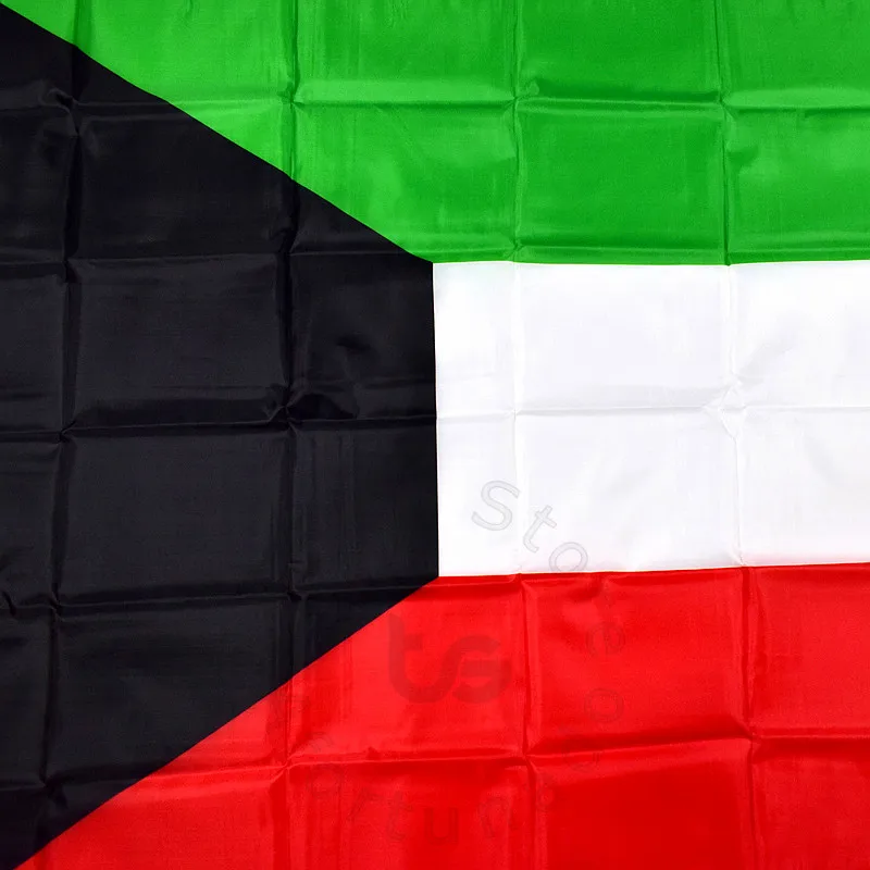 Kuwait 90*150cm flag Banner  Hanging  National flag  Kuwait for meet,Parade,party.Hanging,decoration