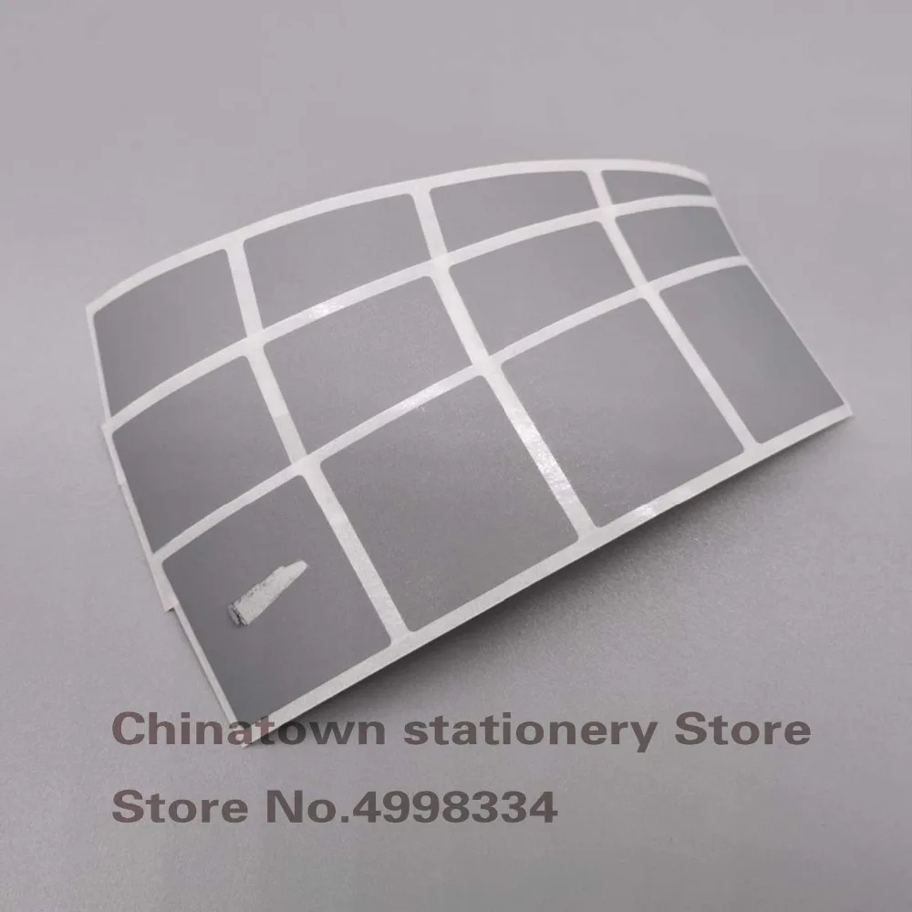 100pcs Scratch Off Sticker 30x30mm Square Gray Color Blank For Postcard Cover Stationery Message Wedding Game Sticker