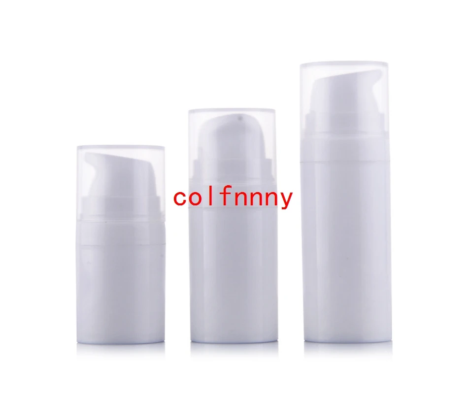 

100pcs/lot 5ml 10ml 15ml White mini Airless Pump Lotion Bottle,sample and test bottle ,Airless Container,Cosmetic Packaging