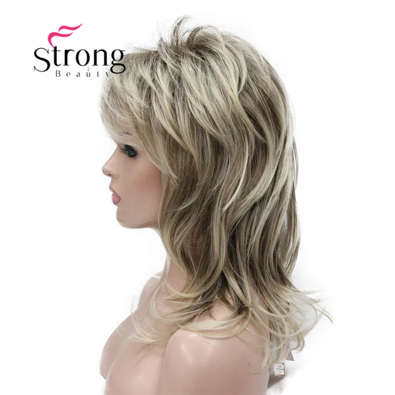 StrongBeauty Long Shaggy capas Ombre rubia clásica gorra sintético peluca pelucas de mujer color opciones