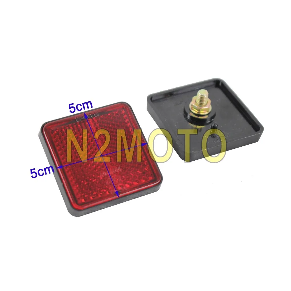 5cm Square Blue Red White 2pcs Warning Safety Reflector Bolt On Reflectors Plate for Honda Yamaha Suzuki Kawasaki