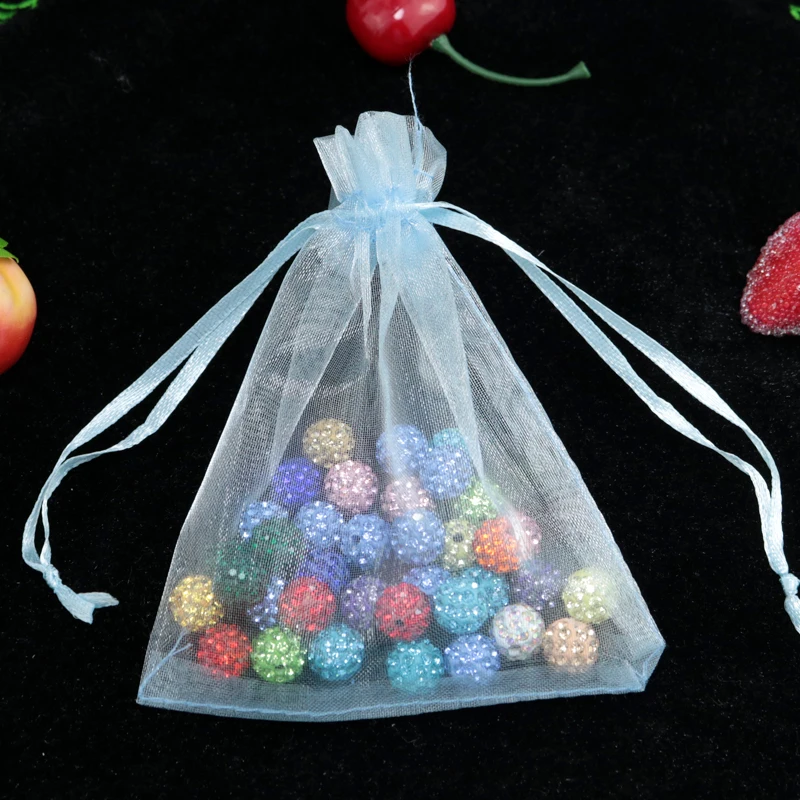 

New 500pcs Organza Wedding Party Favor Gift Candy Jewellery Bags Pouches Light Blue 9x12cm