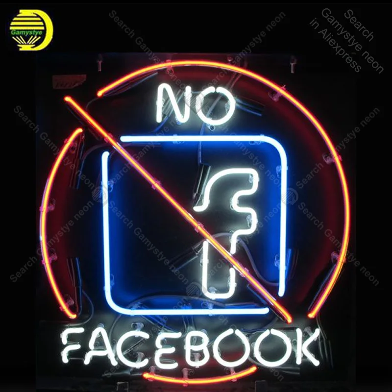 No Faceboo Anti Neon Sign Bulb Handcrafted Iconic Sign Custom light Neon Art Lamps Sign store display advertise enseigne lumine