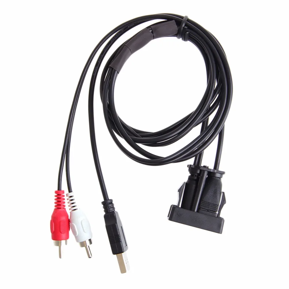 Câble stéréo USB AUX, 1M, 3.5mm, femelle vers 2 RCA mâle, pour voiture, bateau