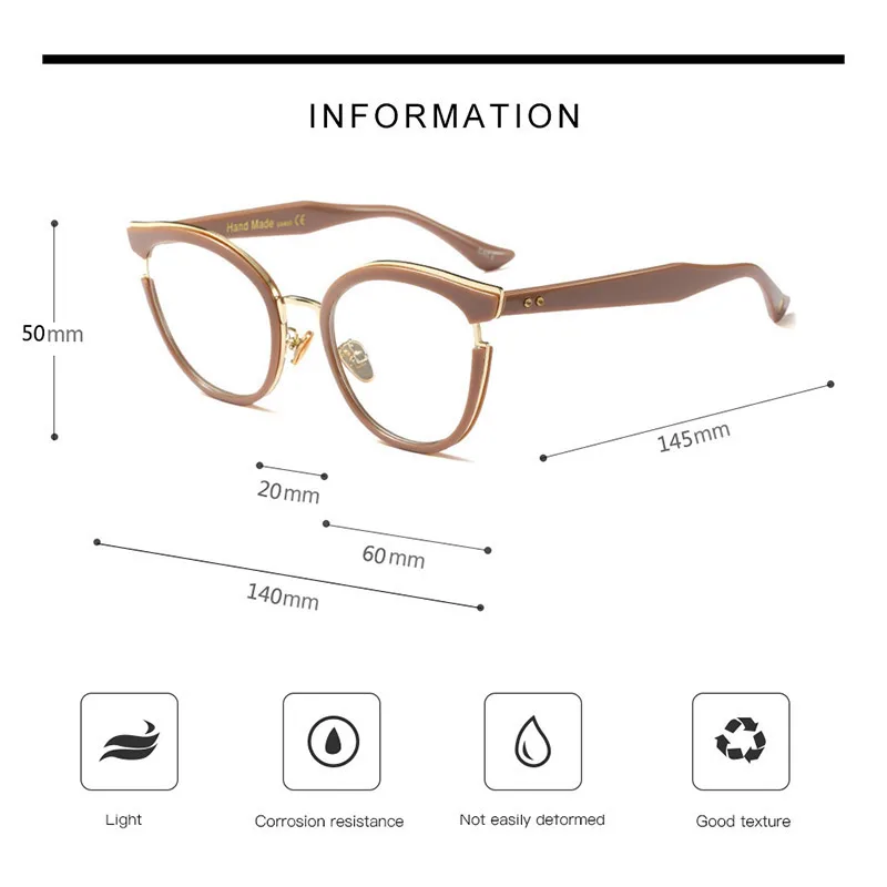 Woman Semi-Transparent Optical Eyeglasses Fashion Frame Spectacles for Women Prescription Eyewear Glasses Frame