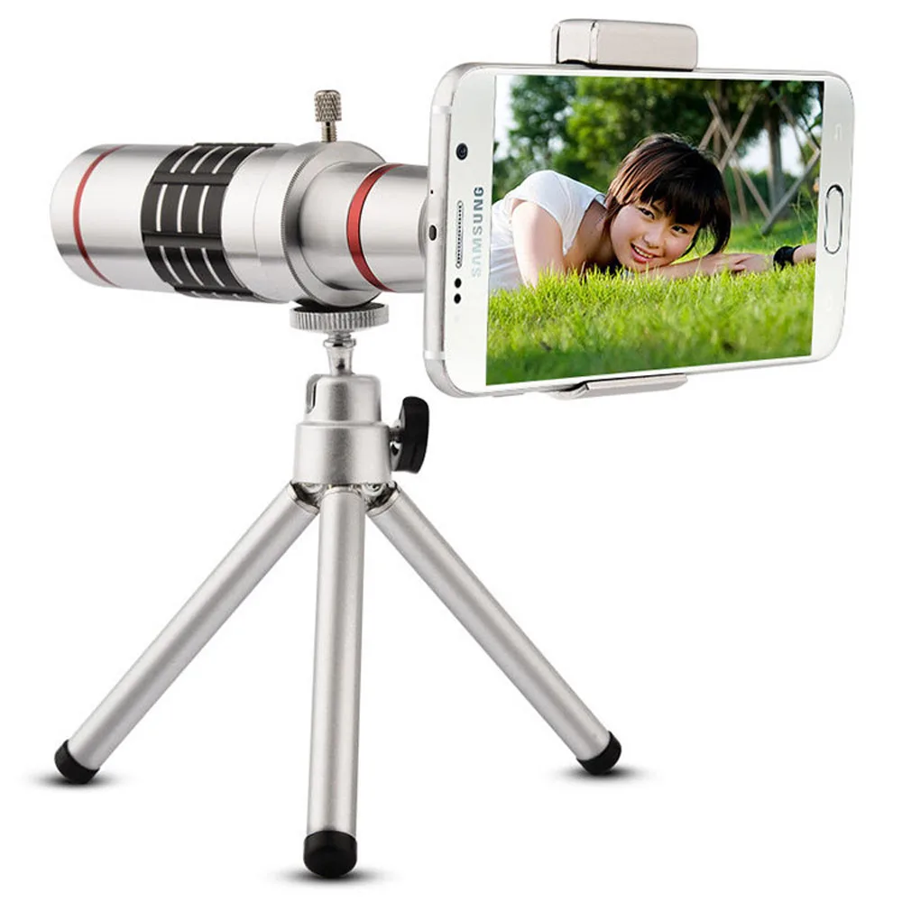 

Universal Clips 18x Zoom Telescope Telephoto Lens With Tripod