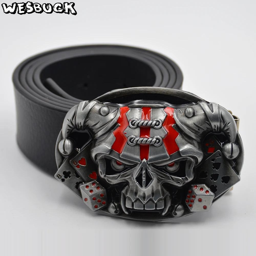 WesBuck Brand Belt Buckles New Style Skull Cowboy Belt Buckle Cowboy Cowgirl Belt Head