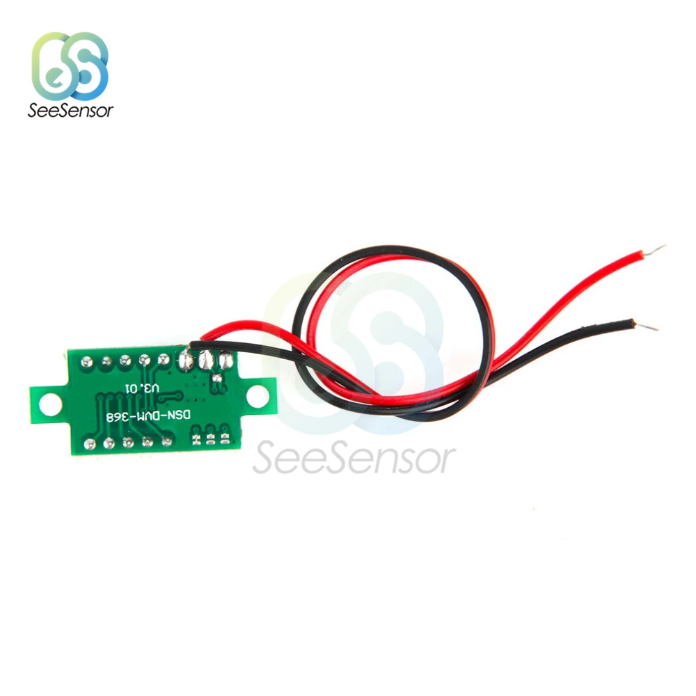 Mini voltmetro digitale a LED da 0.36 pollici voltmetro 2 fili DC 4.7V 32V Display a 3 cifre pannello rosso/verde/blu/bianco