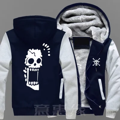 New Winter Jackets Coats Ace hoodie Anime Law Hooded Thick Zipper Men Sweatshirts custom made