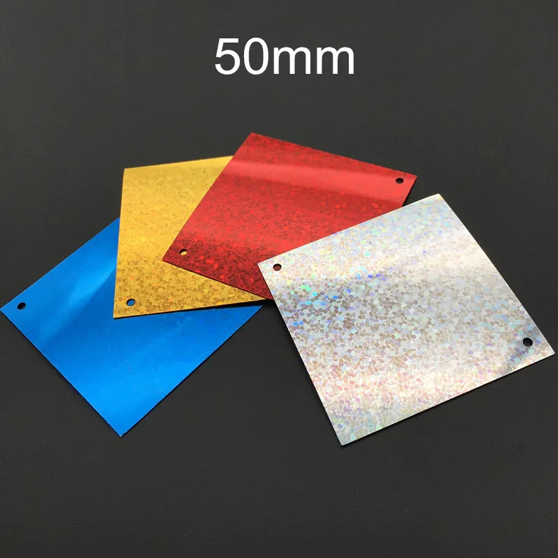 100pcs/lot 50mm Large Square Flat Loose Sequin Paillette Sewing,Wedding Craft,Women Kids DIY Garment Accessory