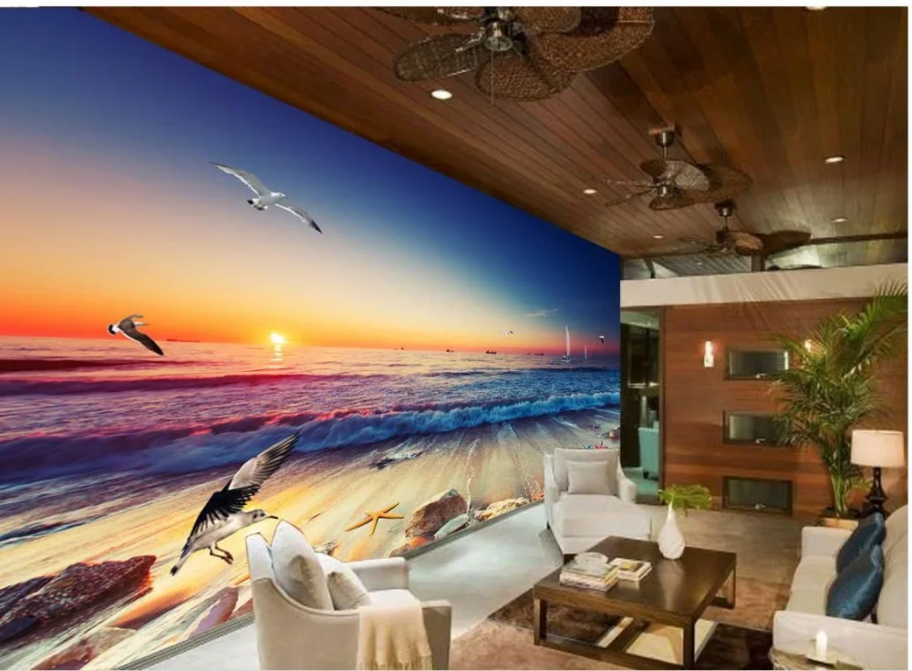 

classic wallpaper for walls Beautiful gorgeous surf beach custom 3d photo wallpaper 3d stereoscopic wallpaper