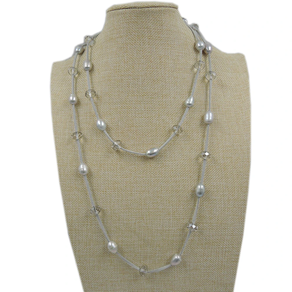 100% NATURE FRESH-WATER PEARL LONG 120 cm NECKLACE