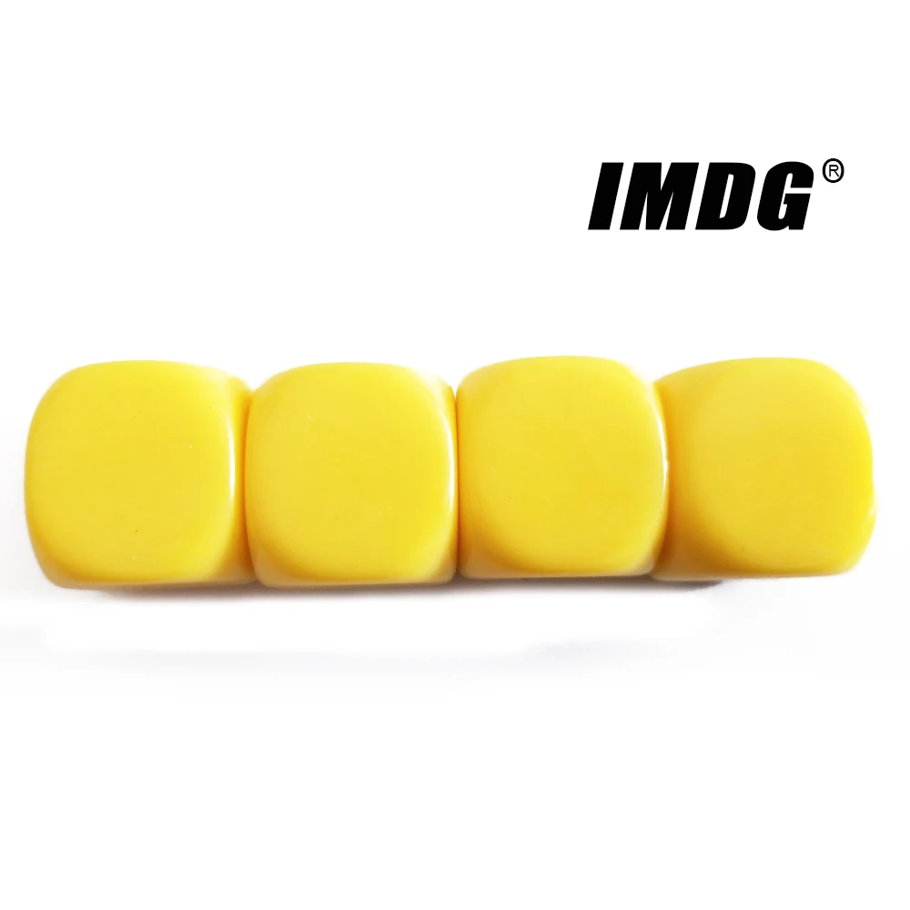 5pcs/pack 22mm New Acrylic Yellow #22 Blank Dice Teaching Props Game Accessories Mathematical Tools Rounded Corner