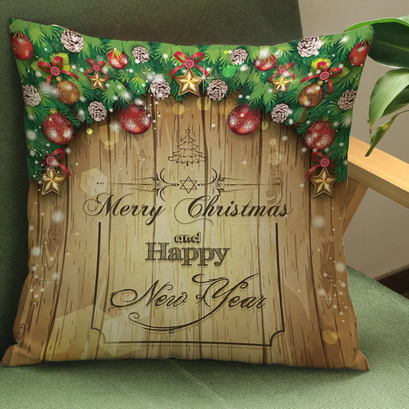 New Style Christmas pillowcase customized gifts cartoon Santa personalized creative pillow cushions linen pillow cover fronha