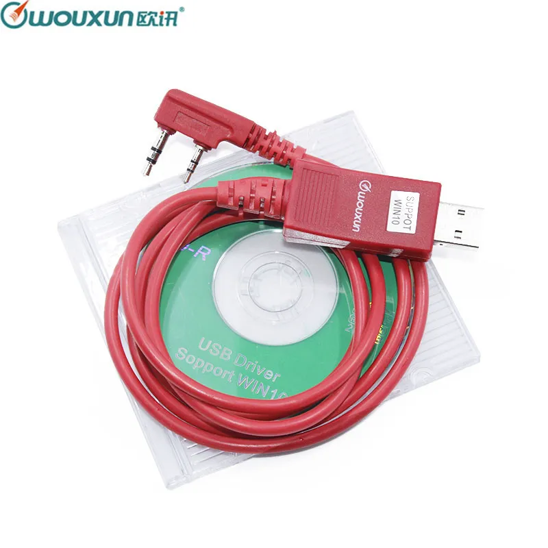 Original WOUXUN USB Programming Cable Radio Win10 KG-UVD1P KG-UV6D KG-UV899 KG-UV9D PLUS Programming Software Cable With CD