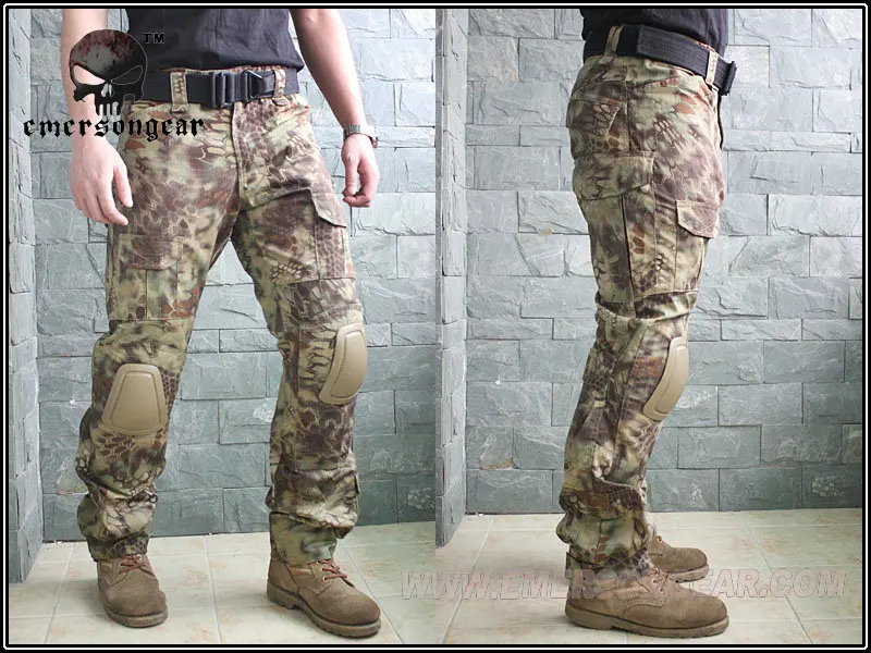 Kryptek-Tactical Airsoft Pants with Knee Pads, Mandrake, Emeralds, Combat Pants, MR EM 7034, Gen2