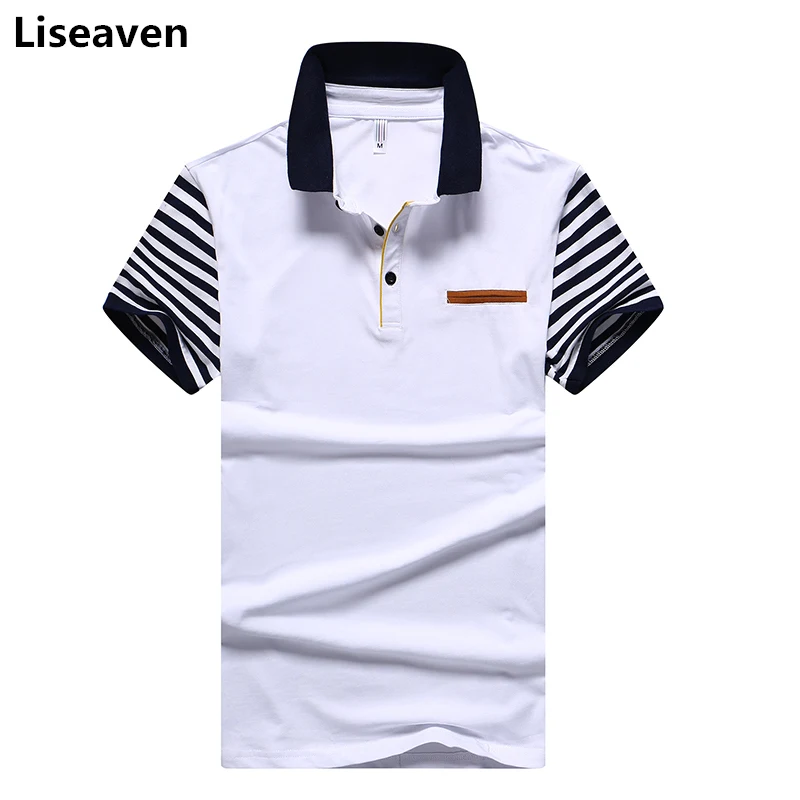 Liseaven Men Cotton Polo Shirt Short Sleeve Polos Male Casual Tee Turndown Collar Camisa for Men Tops & Tees