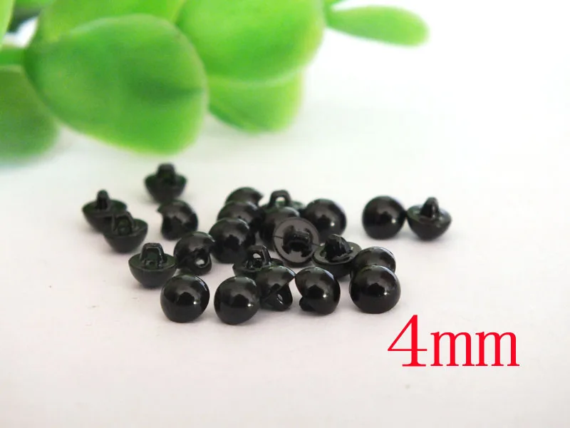 Mini ojos negros de 4mm para coser muñecas, Ojos de seguridad, 100 pares, Envío Gratis