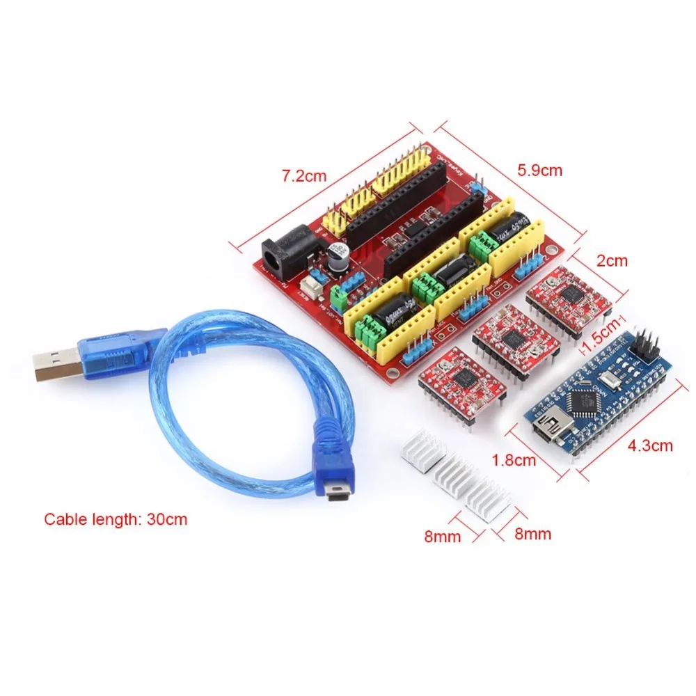 CNC Shield V4 บอร์ดขยาย Nano A4988 สำหรับ Ramps 1.4 3D ชุดเครื่องพิมพ์
