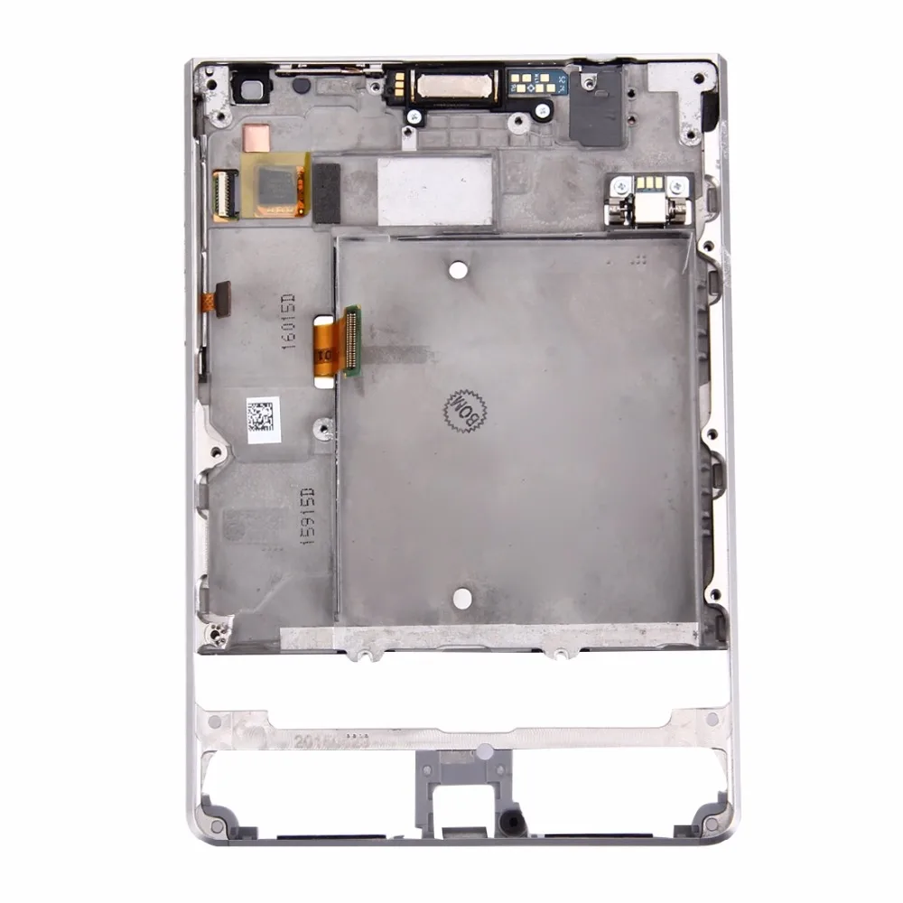 LCD Screen and Digitizer Full Assembly with Frame for BlackBerry Passport Silver Edition