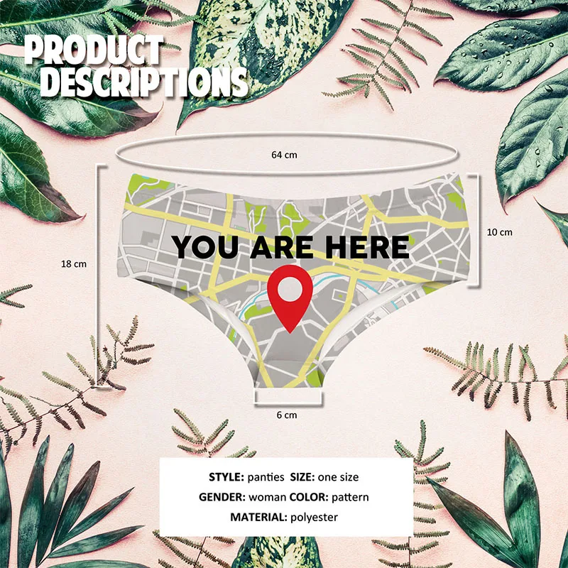 DeanFire Navigation Funny Print Super Soft Women Underwear Sexy Panties Kawaii Lovely Women Push Up Briefs Lingerie Thong