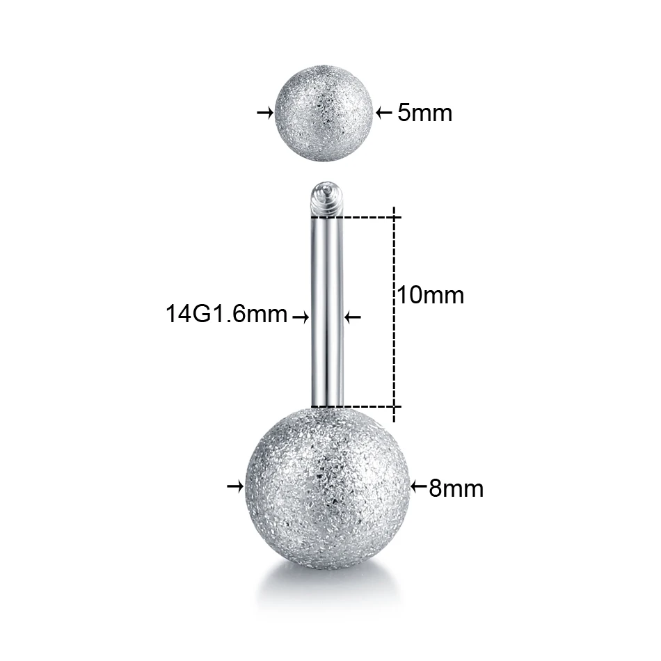 1PC 14G Steel Ombligo Nombril Piercing Pure Color Belly Button Piercing Two Ball Navel Stud Retainer Sexy Women Piercing Jewelry