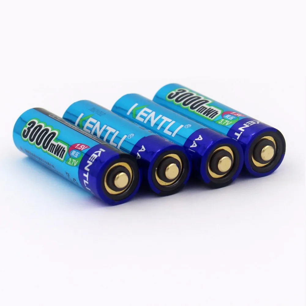 KENTLI 4pcs/lot Stable voltage 3000mWh aa batteries 1.5V rechargeable battery polymer lithium li-ion battery