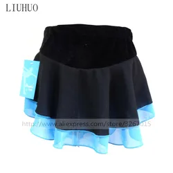 LIUHUO Figure Skating Dress Women Girl Ice Skirt Black Fuchsia Spandex Performance Practise Wear Solid Mid Length Children Kids