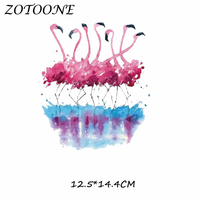 ZOTOONE Pretty Flamingo Iron on Transfer Patches for Clothing Dresses T Shirt Beaded Applique Clothes DIY Accessory Decoration C