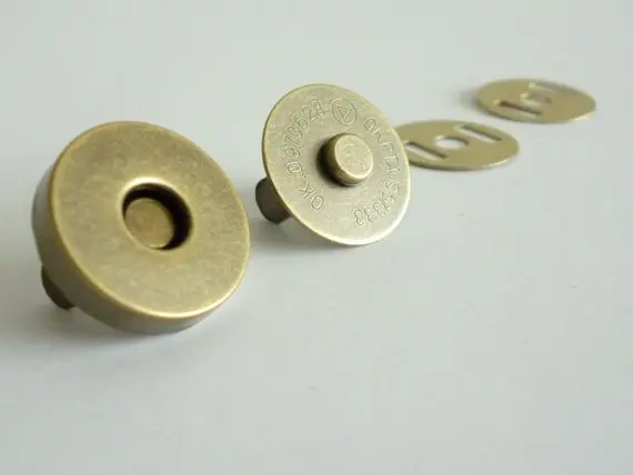 18mm Magnetic snap fasteners antique brass magnetic button bag clasp 100sets/lot