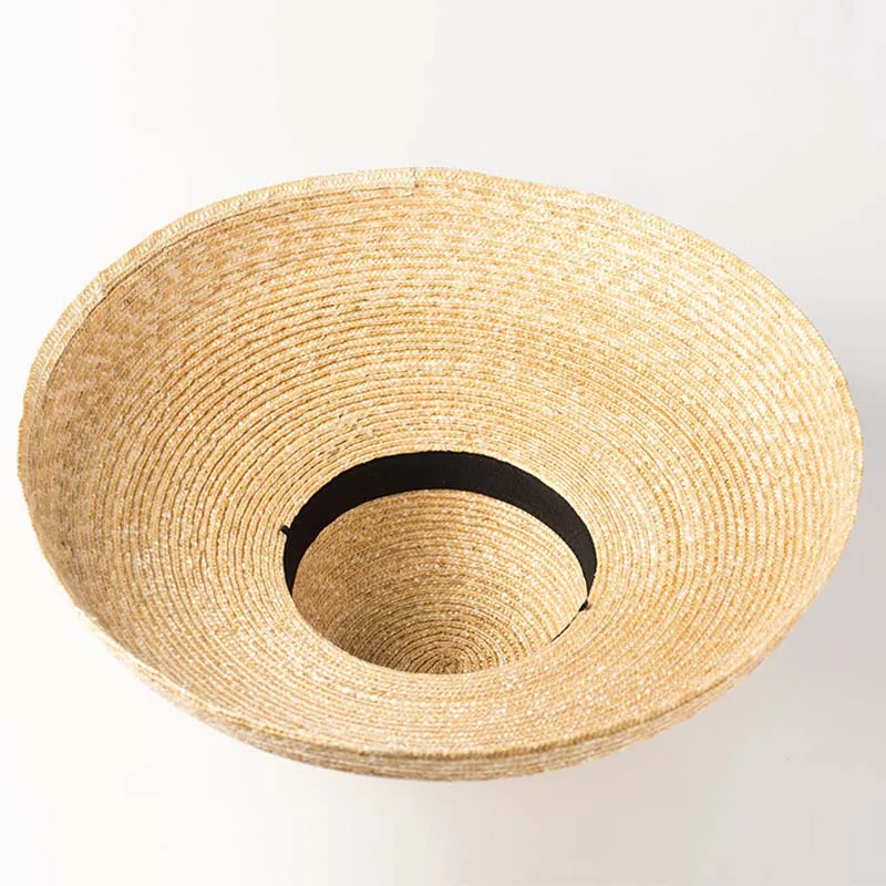 Women Natural Wide Brim Wheat Straw Hat Royal Ascot Derby Big Brim Sun Hat Millinery DIY Craft Straw Hat Base Summer Beach hat