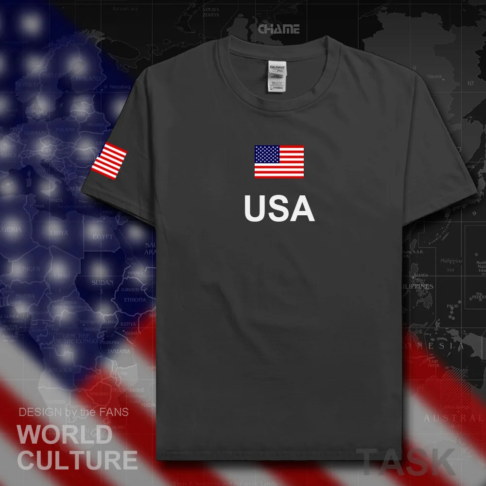 United States of America USA US t shirt man jerseys 2017 t-shirts 100% cotton nation team cotton meeting fans streetwear fitness