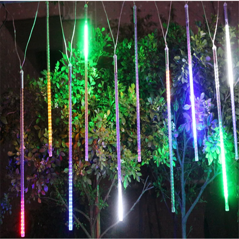 60CM 50CM 10Pieces Meteor Shower Rain Tube Christmas Tree Decorative Led lights Outdoor Garland Fairy lamps Garden Party Lights