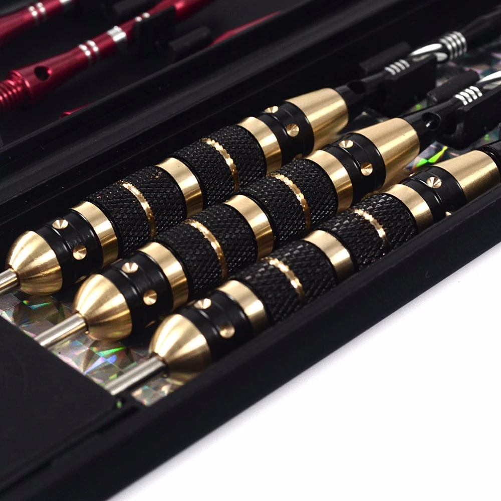 CUESOUL Professional Archer 20/22/23/26 Grams Steel Tip Darts -- Black Coating Brass Barrels