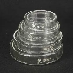 60/75/90/100/120mm with Lids Laboratory Bacterial Yeast Borosilicate Glass Petri Culture Dish