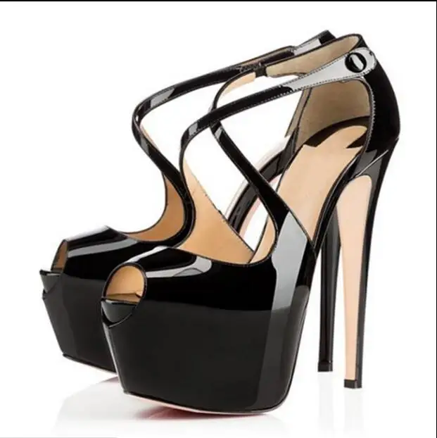 New arrival nude women platform pumps sexy high heel stilettos 15 cm high thin heels buckle strap cross-tied cutouts woemn shoes