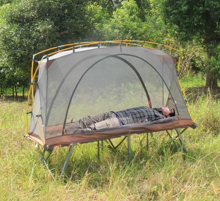 Off ground outdoor tent camping tent folding bed tent single Moisture proof rainproof fishing tent camp bed double layer