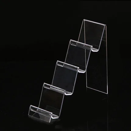 Counter 4-tier Clear Acrylic Wallet Phone Display Stand Display Simple Stand Holder Show