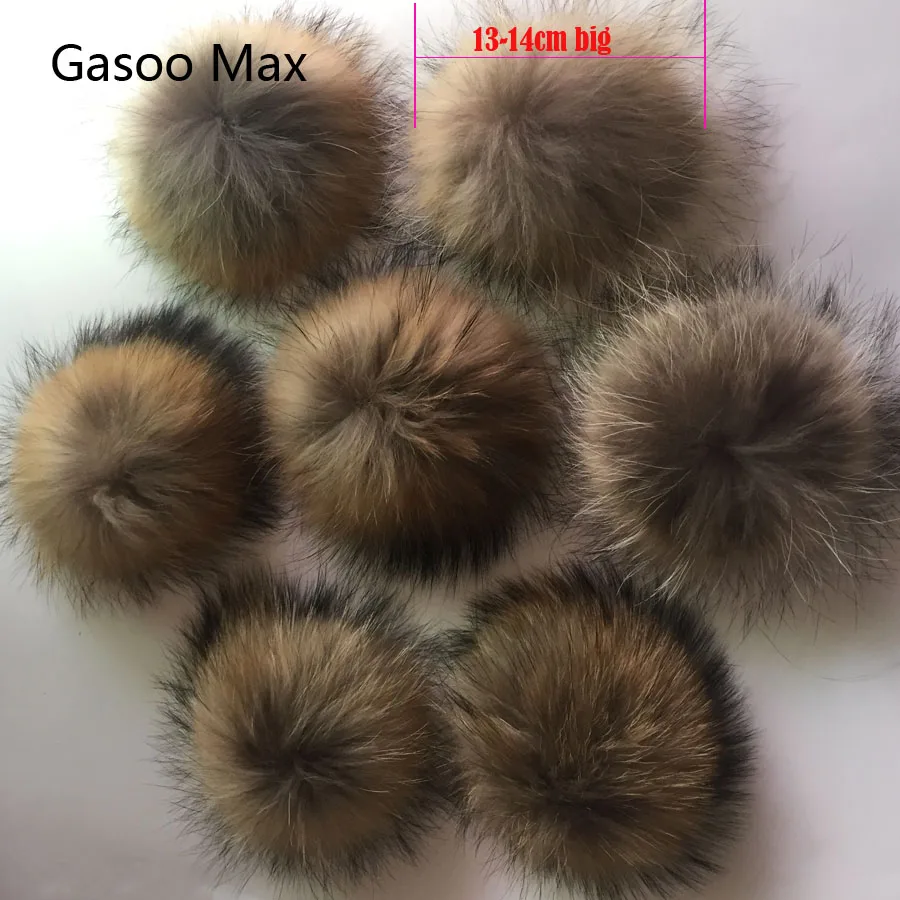 Wholesale 5pcs/Lot Fox Fur Pom Poms Fur Balls For Knitted Hat Cap DIY Big 15cm Raccoon Pompon Real Fur Pompoms Drop shipping