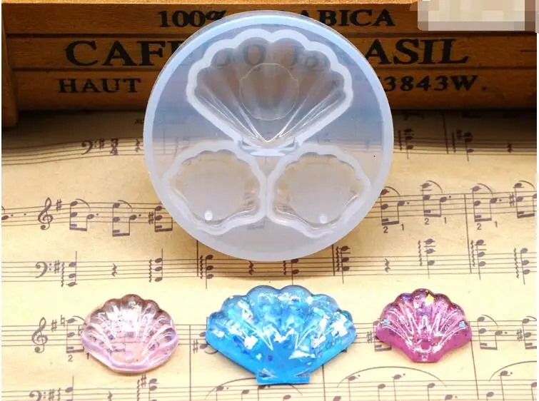 1 pièce Moule en silicone époxy en forme de coquille pour pendentifs DIY, outils et équipements de bijouterie, moule de moulage de résine, outil artisanal avec trou