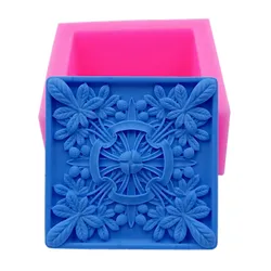 Square Design Soap Molds Flower Silicone Mold for Natural Soap Making