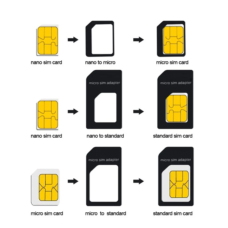 마이크로 나노 SIM 카드 어댑터 커넥터 키트, 모든 휴대폰 표준 SIM 홀더, 아이폰 5, 6, 7 플러스, 5S, 샤오미 레드미 노트 4