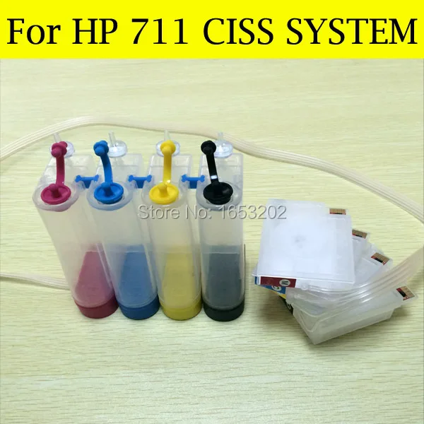 1 Set Best Continuous Ink Supply System For HP 711 Use For HP Designjet T120 T520 120XL 520 Printers With 711XL 711 CISS