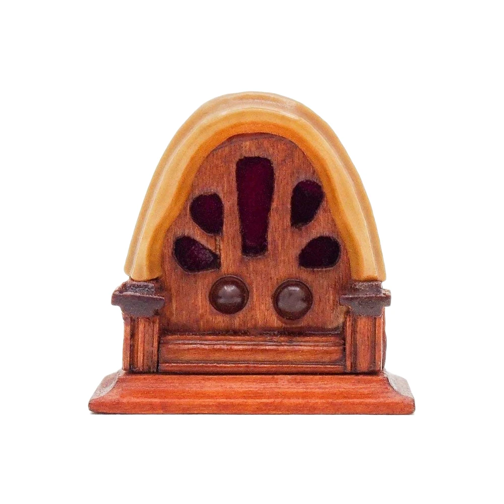 Odoria 1:12 Miniatuur Vintage Antieke Tafel Radio Hout Woonkamer Slaapkamer Thuis Poppenhuis Accessoires Poppenhuis Decoratie