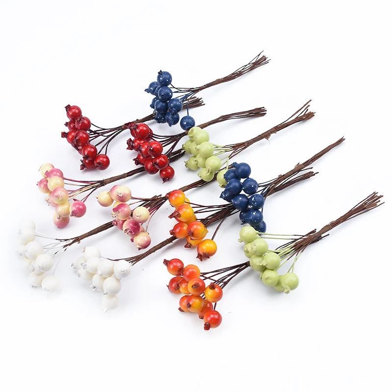 10 قطع عيد الميلاد الحرف رغوة الكرز الفاكهة ل حفل زفاف ديكور المنزل لتقوم بها بنفسك الهدايا صندوق سكرابوكينغ شدات النباتات الاصطناعية