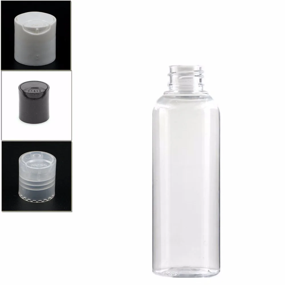 30ml 50/60ml 120ml 150ml 200ml 250ml 300ml 500ml empty round Dispensing Caps Plastic Bottle, clear PET bottle  with disc top cap